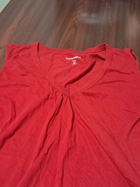 Woman Within Crimson V-Neck Short Sleeve Tee